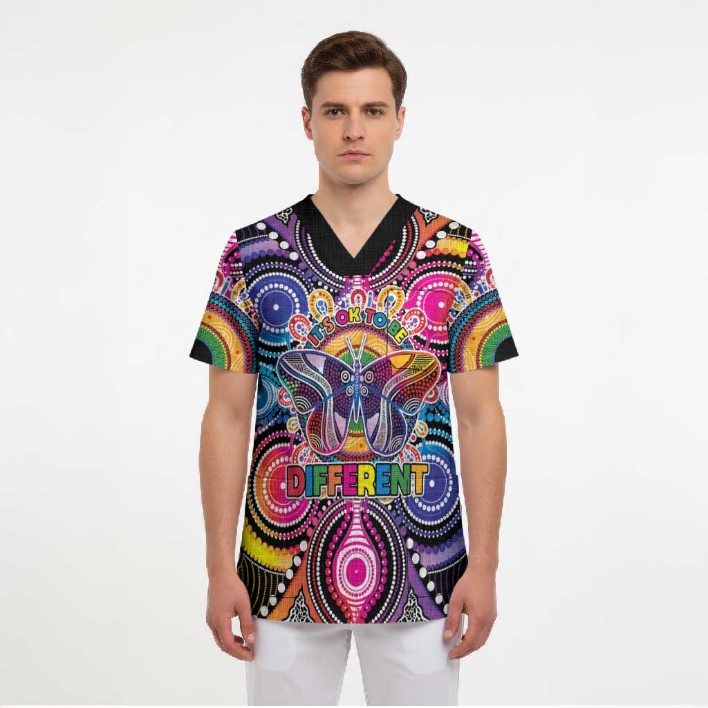Australia Indigenous Autism Awareness Scrub Top Its Okay To Be Different
