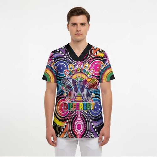 Australia Indigenous Autism Awareness Scrub Top Its Okay To Be Different