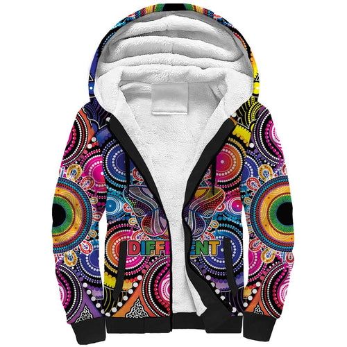 Australia Indigenous Autism Awareness Sherpa Hoodie Its Okay To Be Different