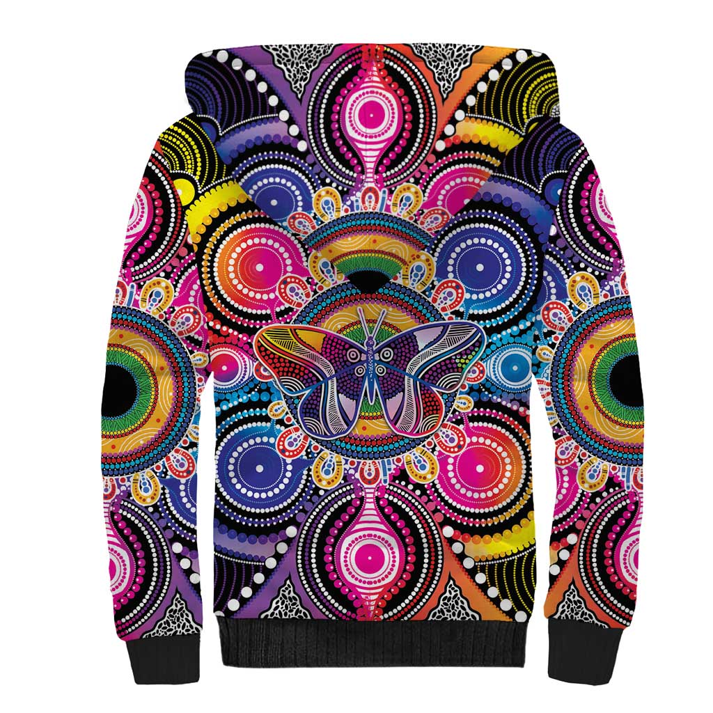 Australia Indigenous Autism Awareness Sherpa Hoodie Its Okay To Be Different