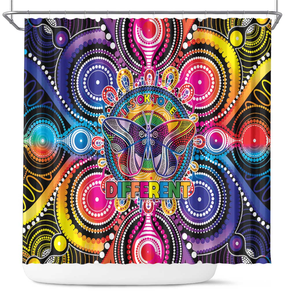 Australia Indigenous Autism Awareness Shower Curtain Its Okay To Be Different