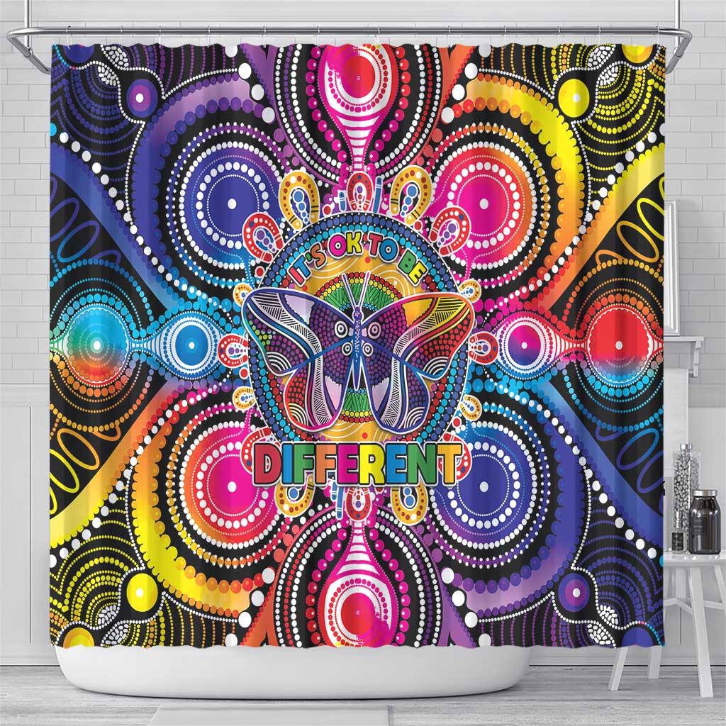 Australia Indigenous Autism Awareness Shower Curtain Its Okay To Be Different