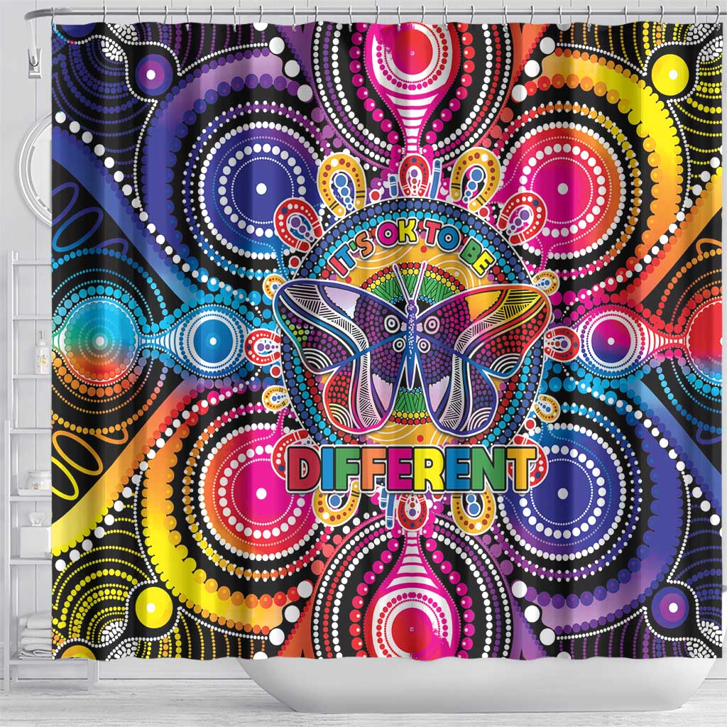 Australia Indigenous Autism Awareness Shower Curtain Its Okay To Be Different