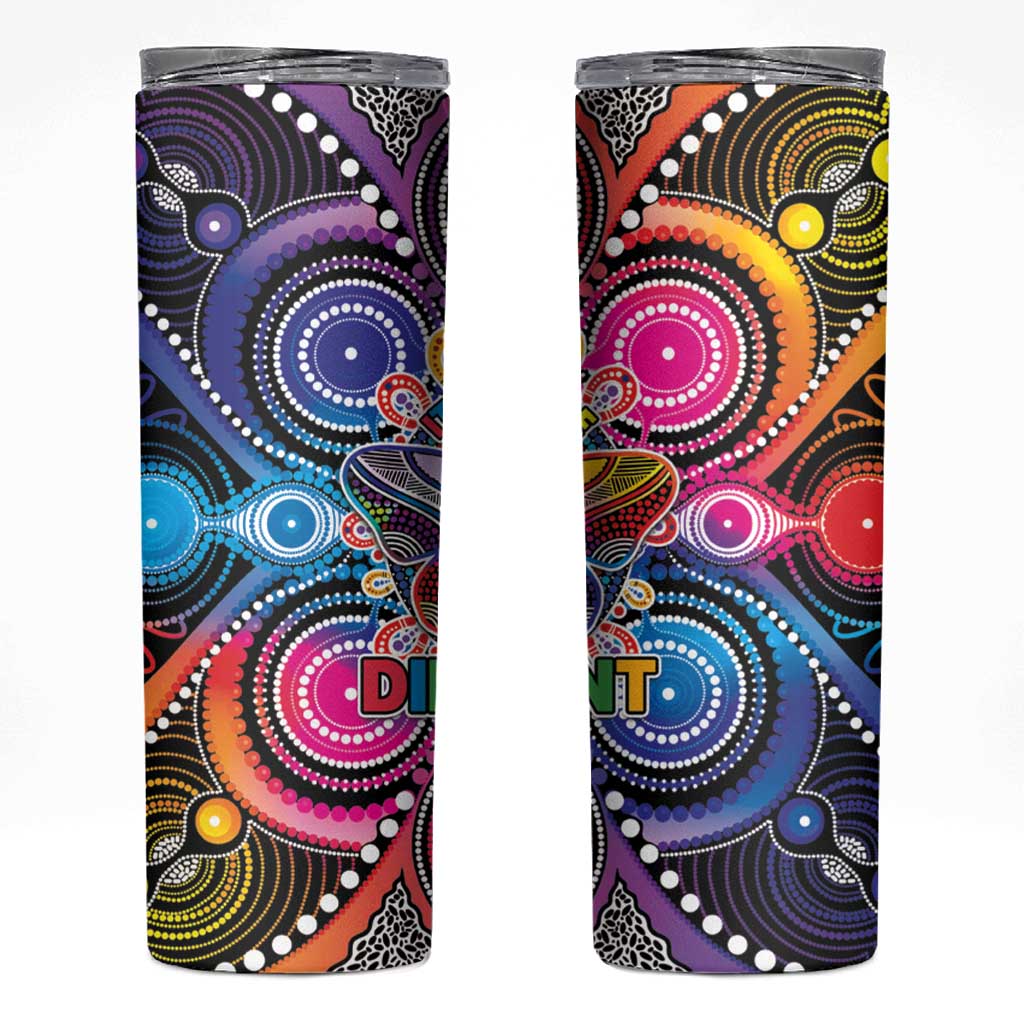 Australia Indigenous Autism Awareness Skinny Tumbler Its Okay To Be Different