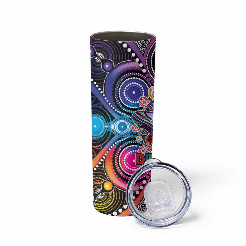 Australia Indigenous Autism Awareness Skinny Tumbler Its Okay To Be Different