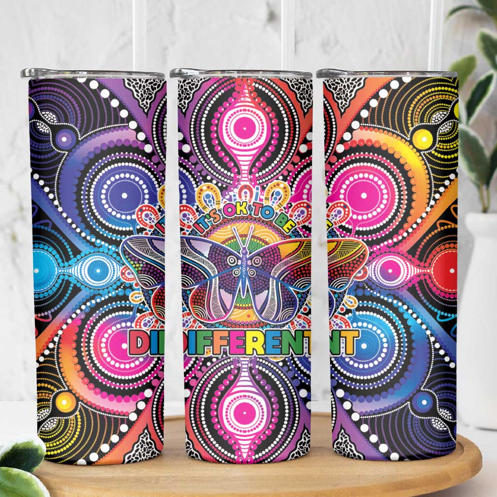 Australia Indigenous Autism Awareness Skinny Tumbler Its Okay To Be Different