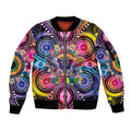 Australia Indigenous Autism Awareness Sleeve Zip Bomber Jacket Its Okay To Be Different