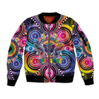 Australia Indigenous Autism Awareness Sleeve Zip Bomber Jacket Its Okay To Be Different