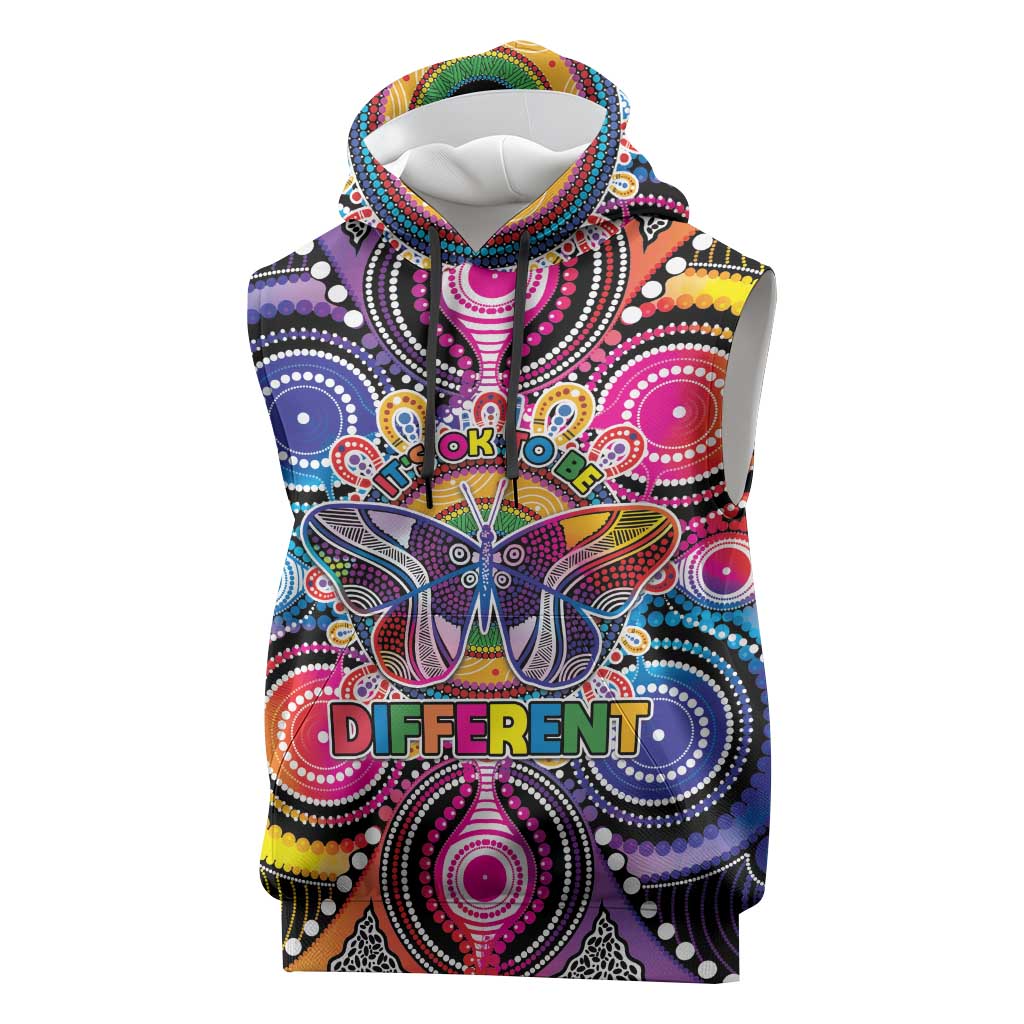 Australia Indigenous Autism Awareness Sleeveless Hoodie Its Okay To Be Different