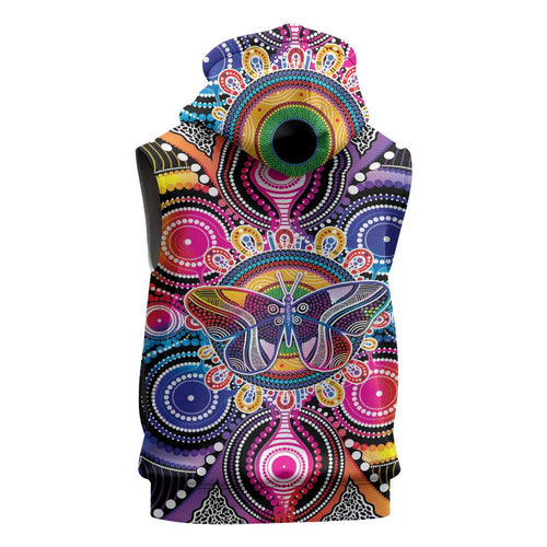 Australia Indigenous Autism Awareness Sleeveless Hoodie Its Okay To Be Different