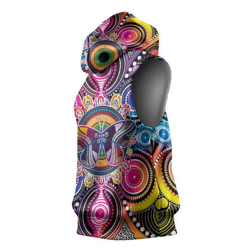 Australia Indigenous Autism Awareness Sleeveless Hoodie Its Okay To Be Different
