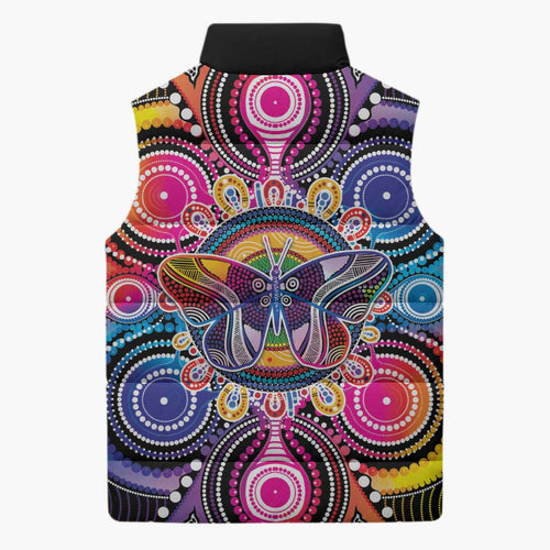 Australia Indigenous Autism Awareness Sleeveless Puffer Jacket Its Okay To Be Different