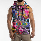 Australia Indigenous Autism Awareness Sleeveless Zip Hoodie Its Okay To Be Different