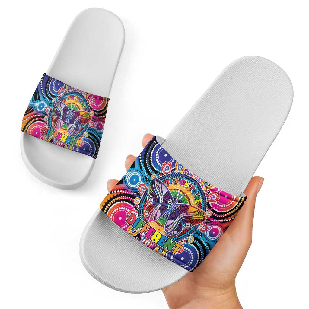 Australia Indigenous Autism Awareness Slide Sandals Its Okay To Be Different