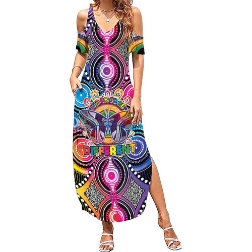 Australia Indigenous Autism Awareness Summer Maxi Dress Its Okay To Be Different