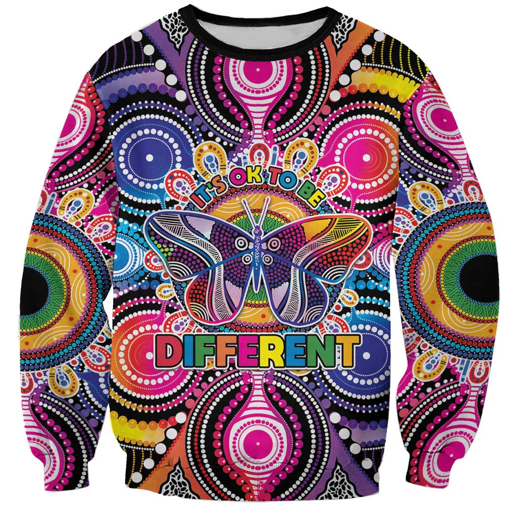Australia Indigenous Autism Awareness Sweatshirt Its Okay To Be Different