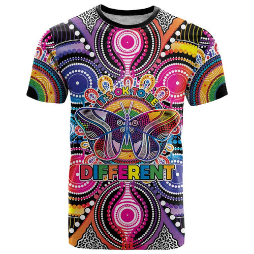 Australia Indigenous Autism Awareness T Shirt Its Okay To Be Different