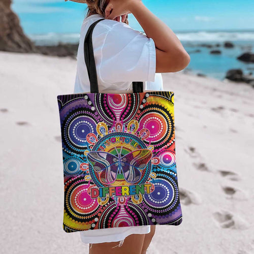 Australia Indigenous Autism Awareness Tote Bag Its Okay To Be Different