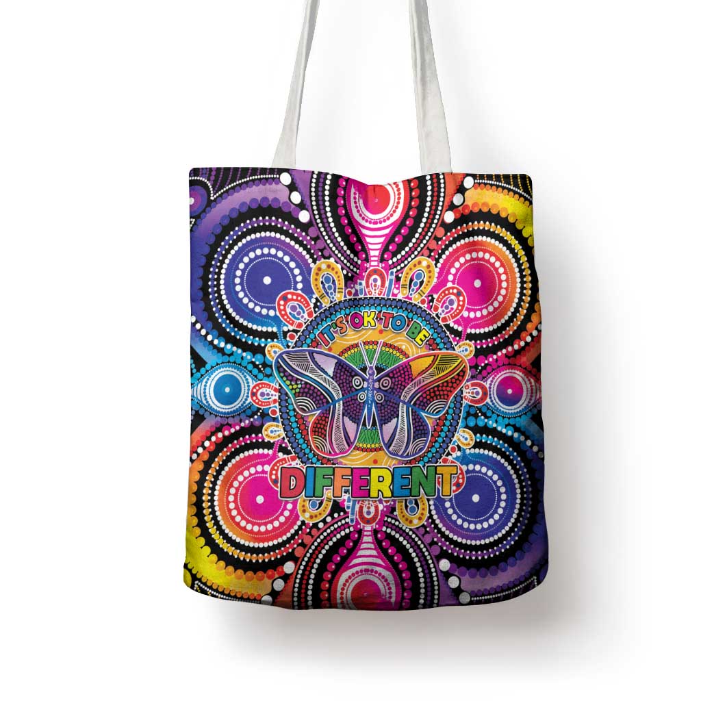 Australia Indigenous Autism Awareness Tote Bag Its Okay To Be Different