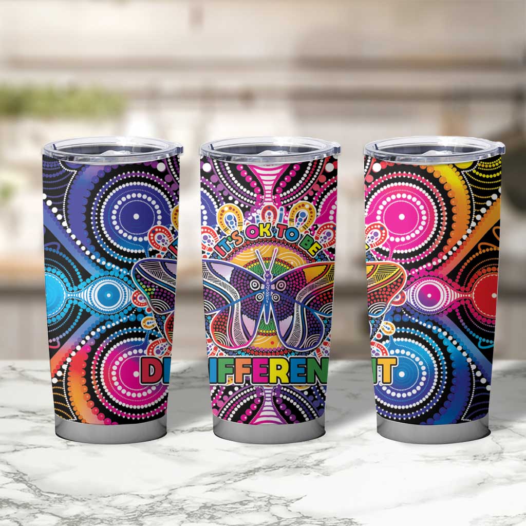 Australia Indigenous Autism Awareness Tumbler Cup Its Okay To Be Different