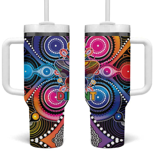Australia Indigenous Autism Awareness Tumbler With Handle Its Okay To Be Different