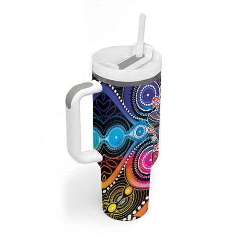 Australia Indigenous Autism Awareness Tumbler With Handle Its Okay To Be Different