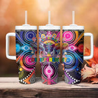 Australia Indigenous Autism Awareness Tumbler With Handle Its Okay To Be Different
