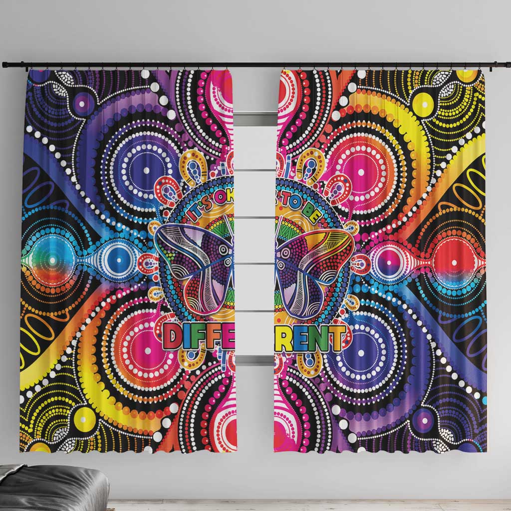 Australia Indigenous Autism Awareness Window Curtain Its Okay To Be Different