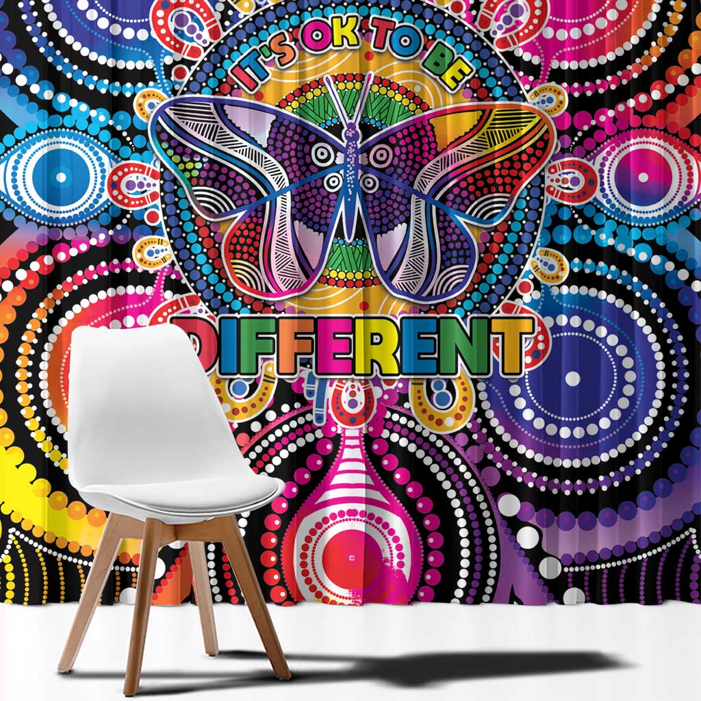 Australia Indigenous Autism Awareness Window Curtain Its Okay To Be Different