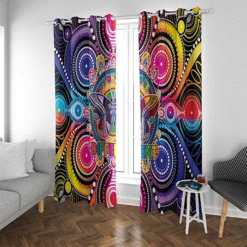 Australia Indigenous Autism Awareness Window Curtain Its Okay To Be Different