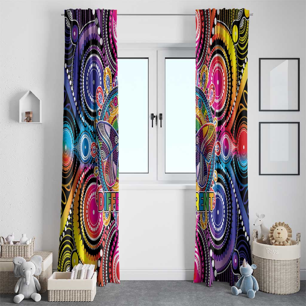 Australia Indigenous Autism Awareness Window Curtain Its Okay To Be Different