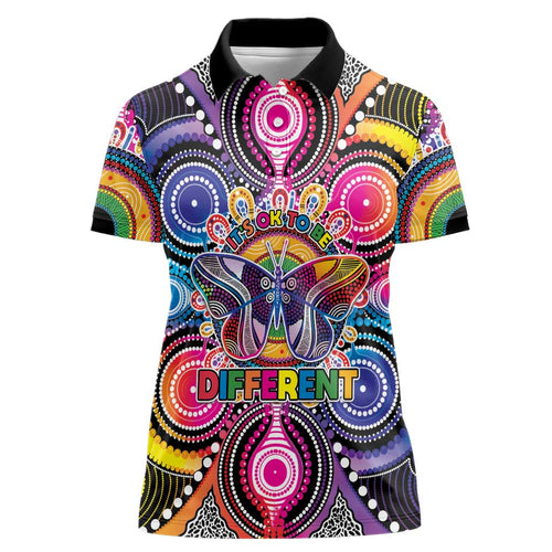 Australia Indigenous Autism Awareness Women Polo Shirt Its Okay To Be Different