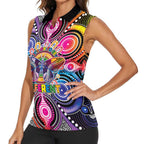 Australia Indigenous Autism Awareness Women Sleeveless Polo Shirt Its Okay To Be Different