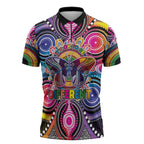 Australia Indigenous Autism Awareness Zipper Polo Shirt Its Okay To Be Different
