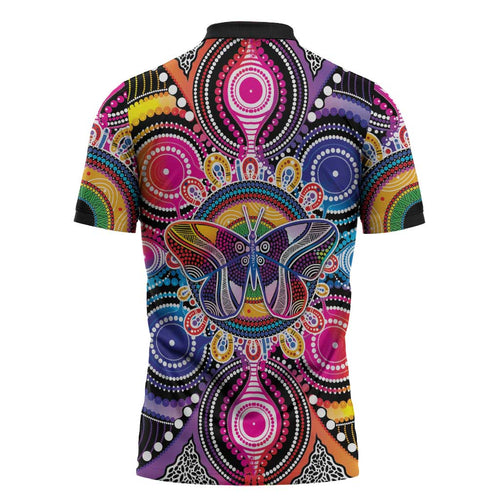 Australia Indigenous Autism Awareness Zipper Polo Shirt Its Okay To Be Different