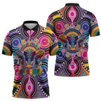 Australia Indigenous Autism Awareness Zipper Polo Shirt Its Okay To Be Different