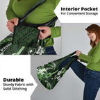 Hawaii Ukulele Grocery Bag Polynesian Pattern Mix Hibiscus Green Version