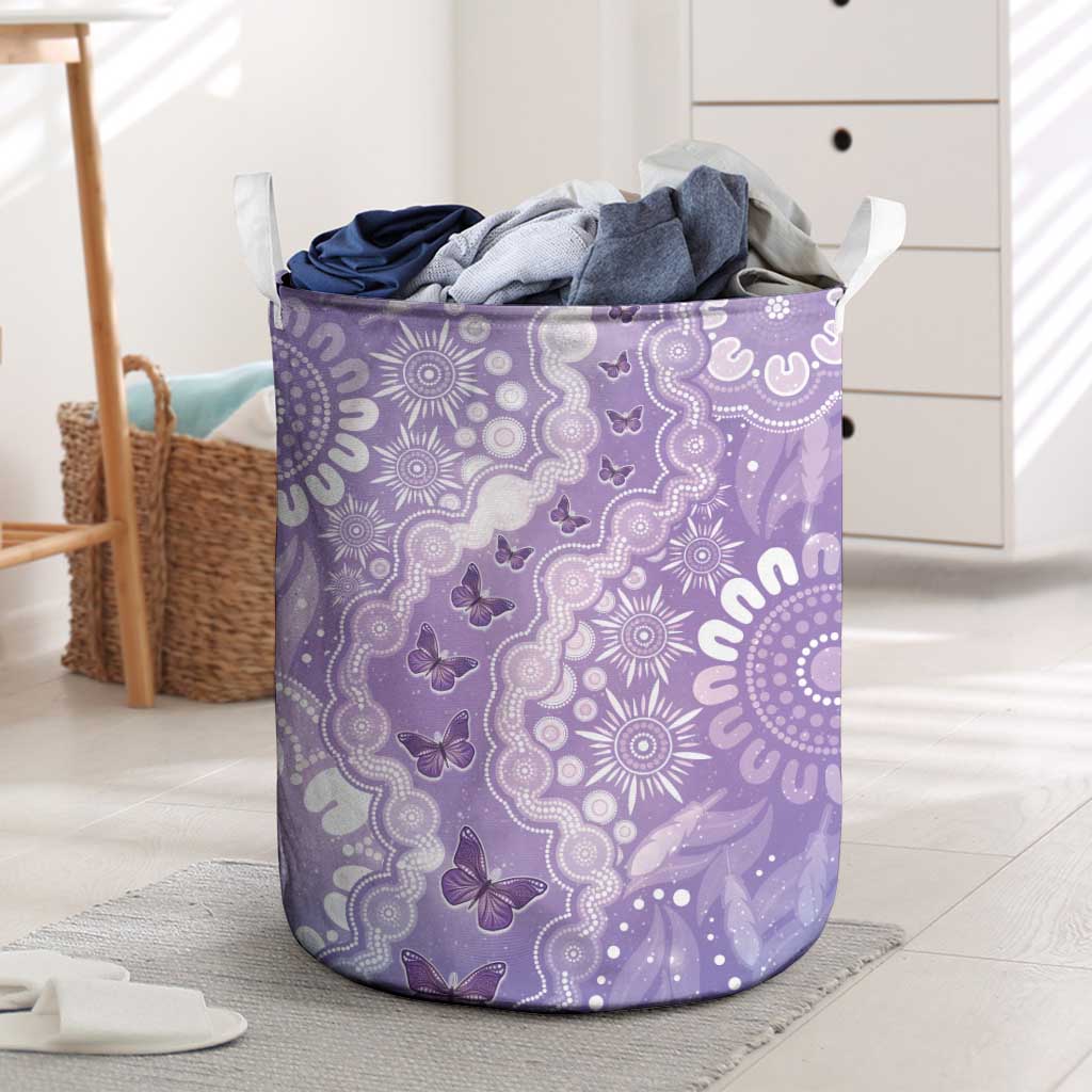 Australia Epilepsy Awareness Laundry Basket Purple Butterflies Aboriginal