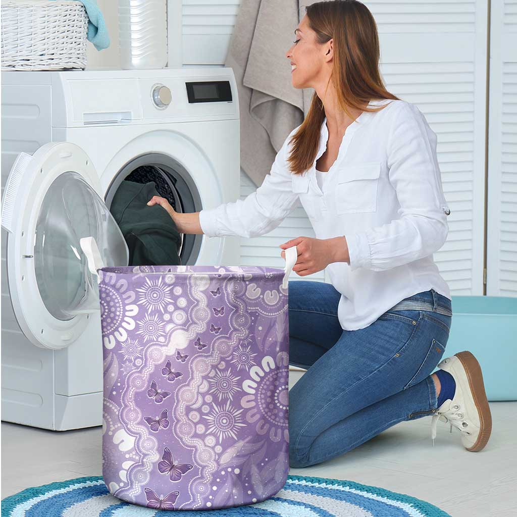 Australia Epilepsy Awareness Laundry Basket Purple Butterflies Aboriginal