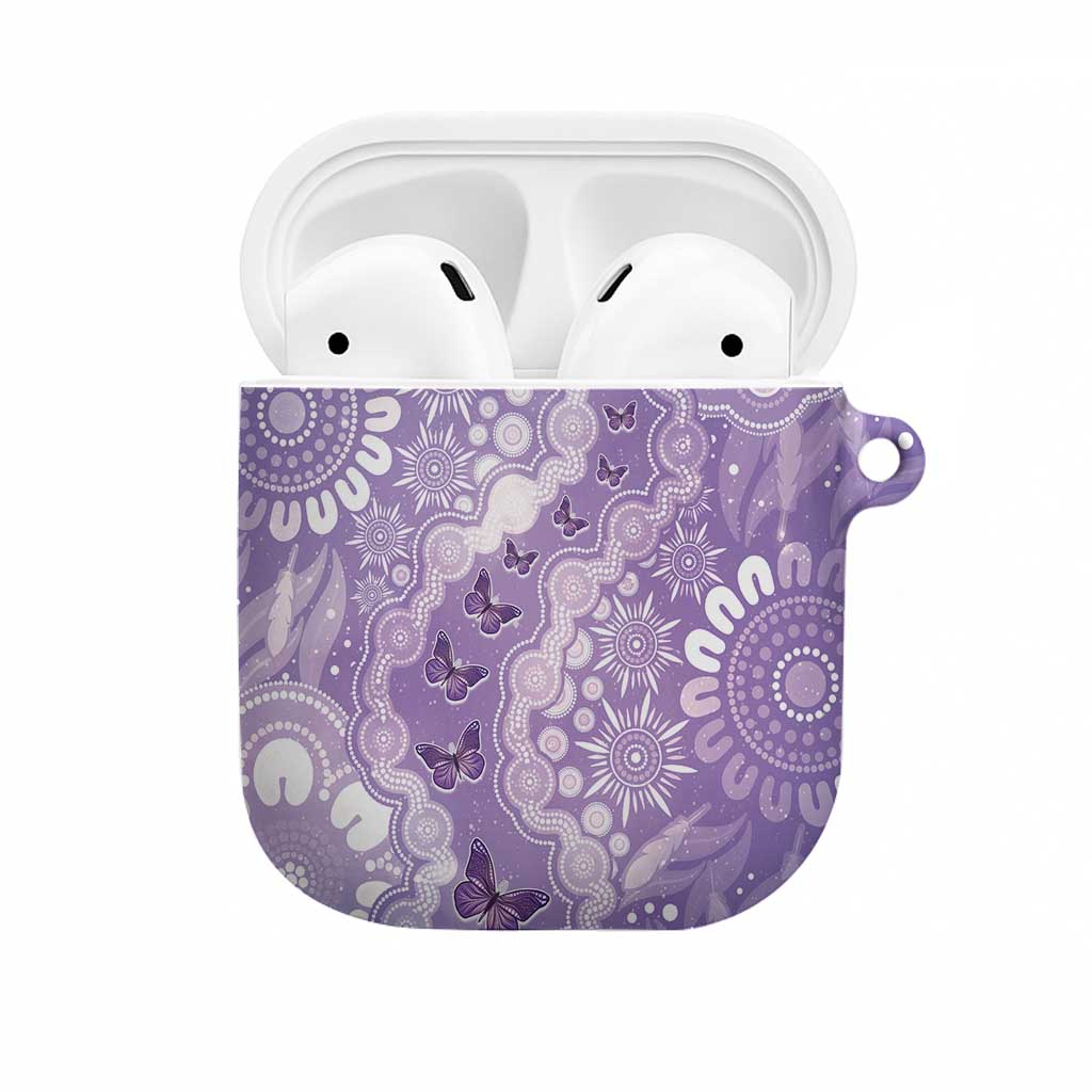 Australia Epilepsy Awareness AirPods Case Purple Butterflies Aboriginal
