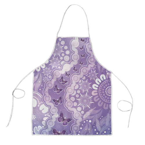 Australia Epilepsy Awareness Apron Purple Butterflies Aboriginal