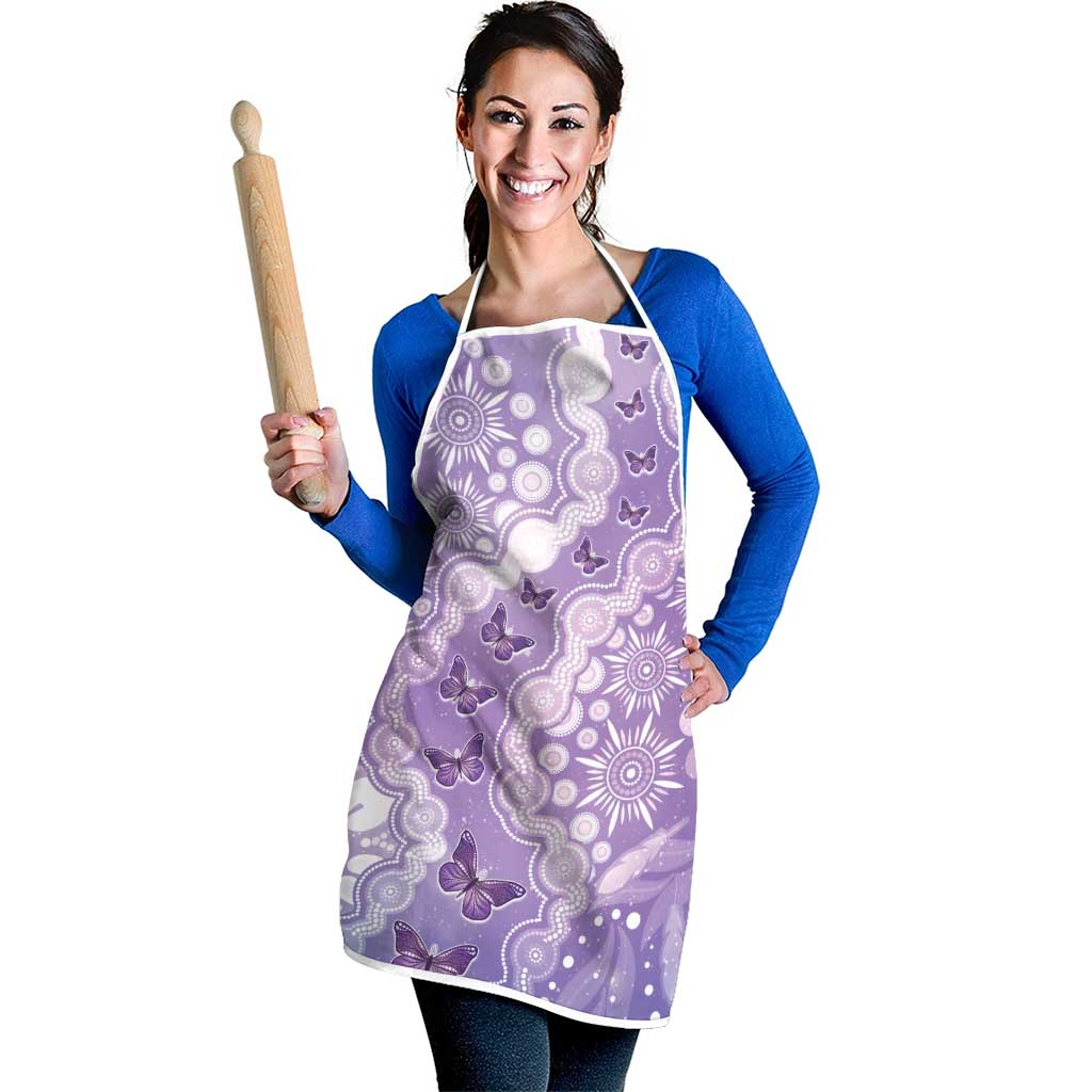 Australia Epilepsy Awareness Apron Purple Butterflies Aboriginal