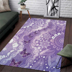 Australia Epilepsy Awareness Area Rug Purple Butterflies Aboriginal