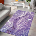 Australia Epilepsy Awareness Area Rug Purple Butterflies Aboriginal