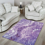 Australia Epilepsy Awareness Area Rug Purple Butterflies Aboriginal