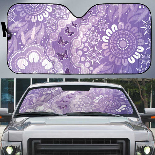 Australia Epilepsy Awareness Auto Sun Shade Purple Butterflies Aboriginal