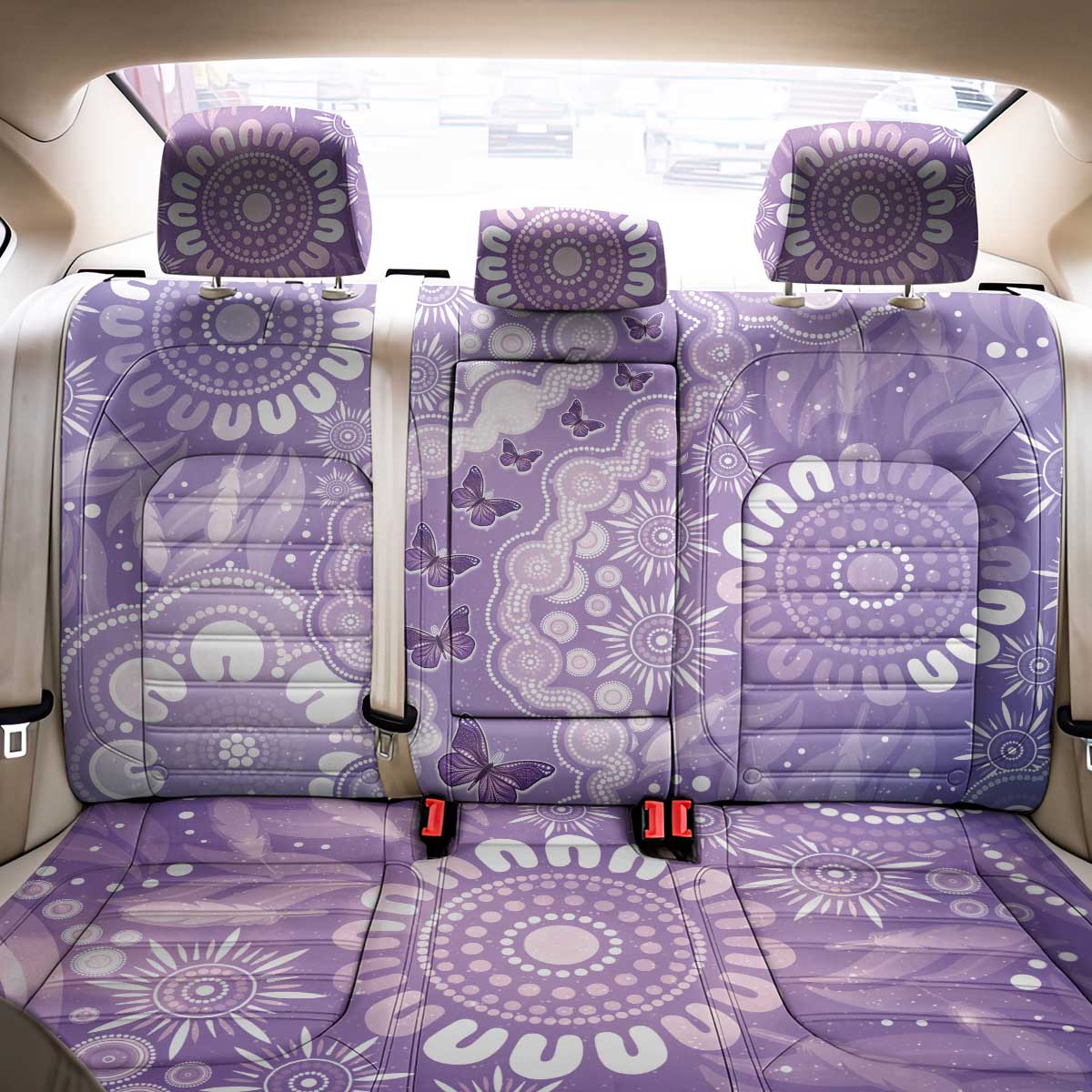 Australia Epilepsy Awareness Back Car Seat Cover Purple Butterflies Aboriginal