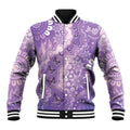 Australia Epilepsy Awareness Baseball Jacket Purple Butterflies Aboriginal