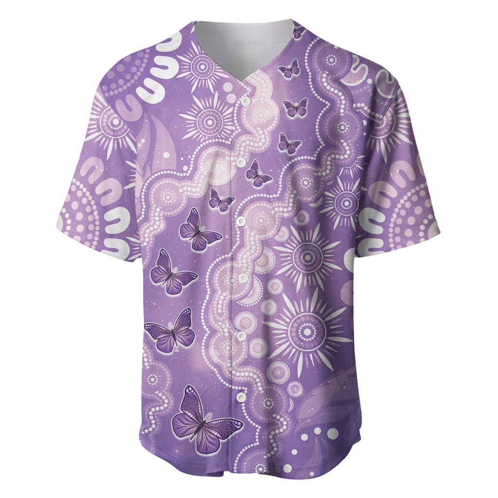 Australia Epilepsy Awareness Baseball Jersey Purple Butterflies Aboriginal