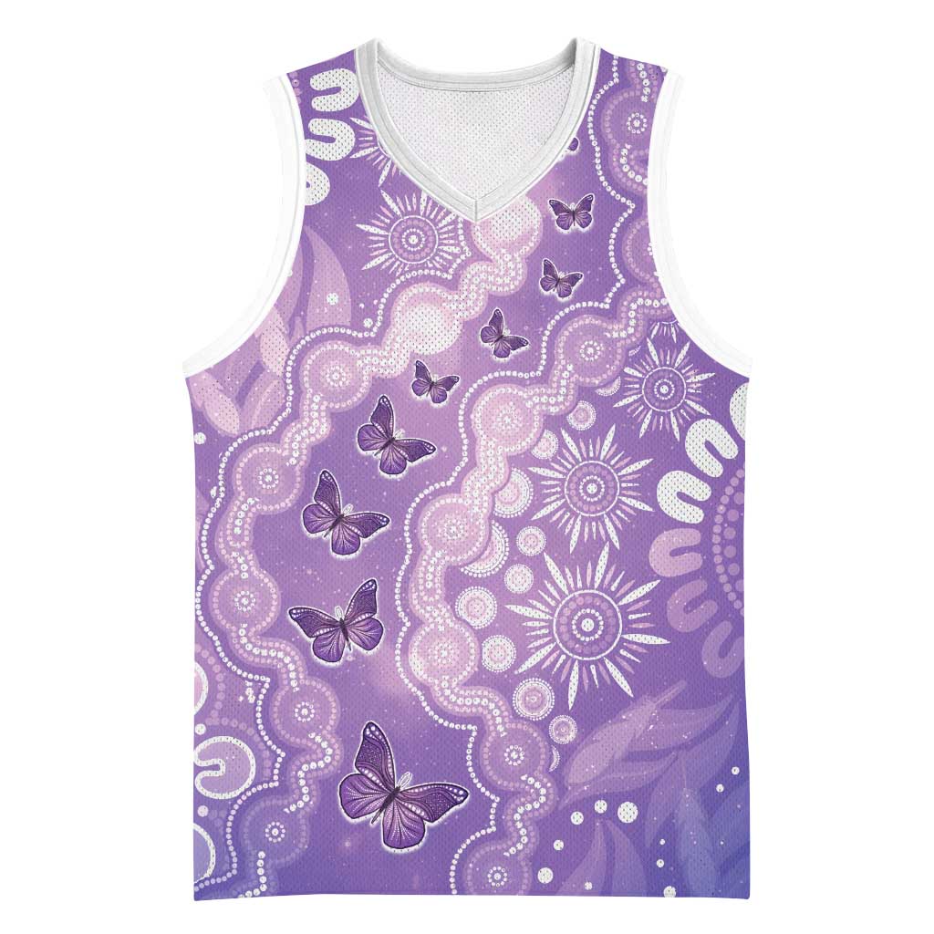 Australia Epilepsy Awareness Basketball Jersey Purple Butterflies Aboriginal